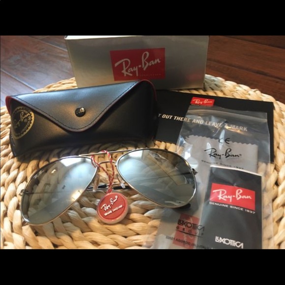 New Silver RayBan Sunglasses for sale unisex NWT - Picture 5 of 5